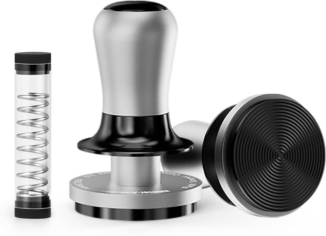 Tamper Per Caffè MHW-3BOMBER 58mm – Pressino A Molla Con 3 Molle (15/30 Lbs), Feedback Acustico, Manico In Legno, Nero