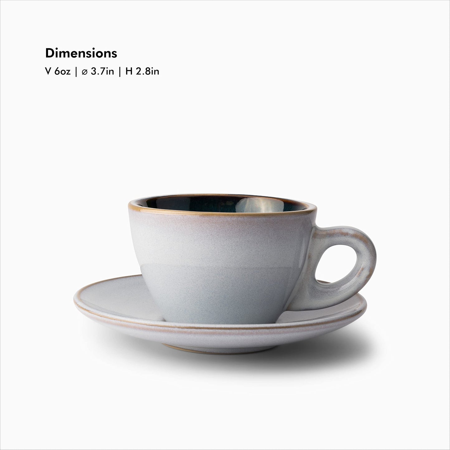 KIVY 3 oz Stoneware Espresso Cups & Saucers (Set of 4) – Blue