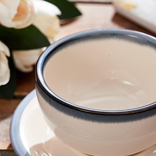 Coffeezone Vintage 12 oz Latte Art Cup & Saucer – Embossed Beige