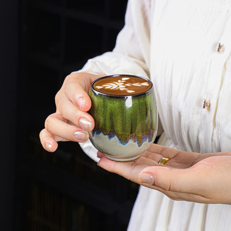 FLJZCZM Espresso Cups, 3 oz (Set of 2) – Brown Ceramic