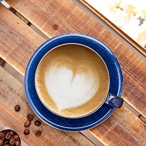 Coffeezone Vintage 12 oz Latte Art Cup & Saucer – Embossed Beige