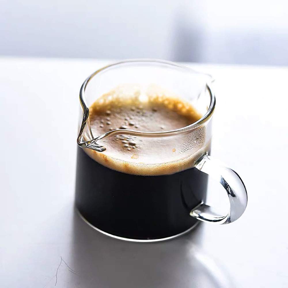 BCnmviku Double-Spout Espresso Shot Glass, 4 oz (2-Pack)
