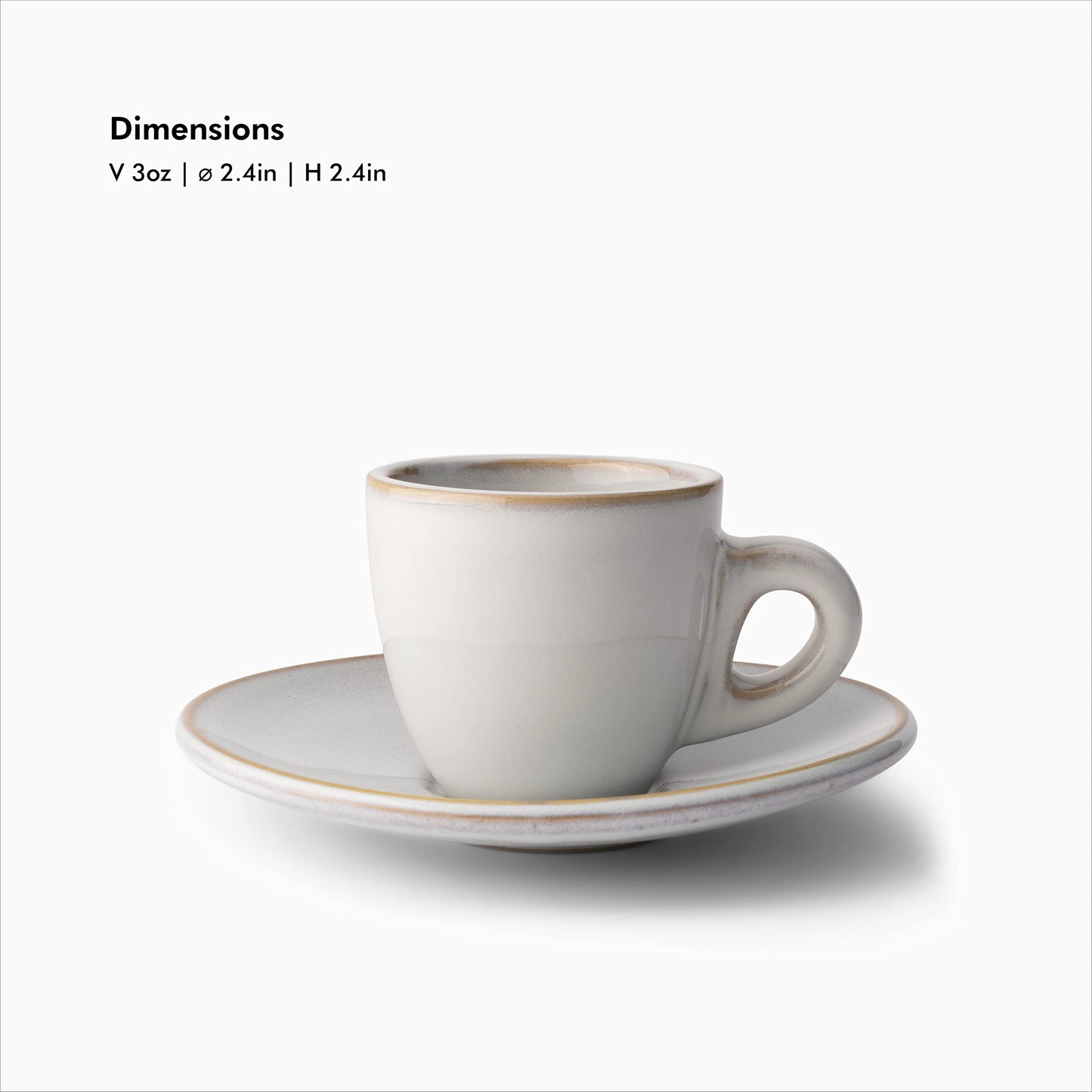 KIVY 3 oz Stoneware Espresso Cups & Saucers (Set of 4) – Blue