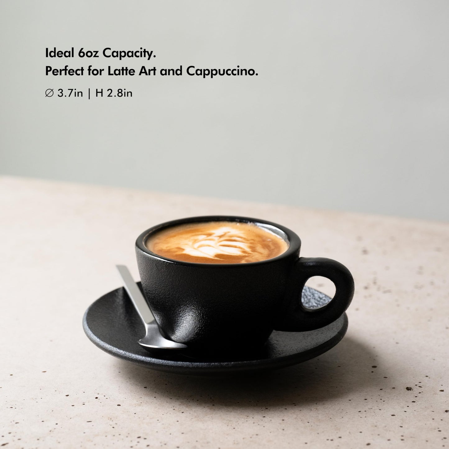 KIVY 3 oz Stoneware Espresso Cups & Saucers (Set of 4) – Blue