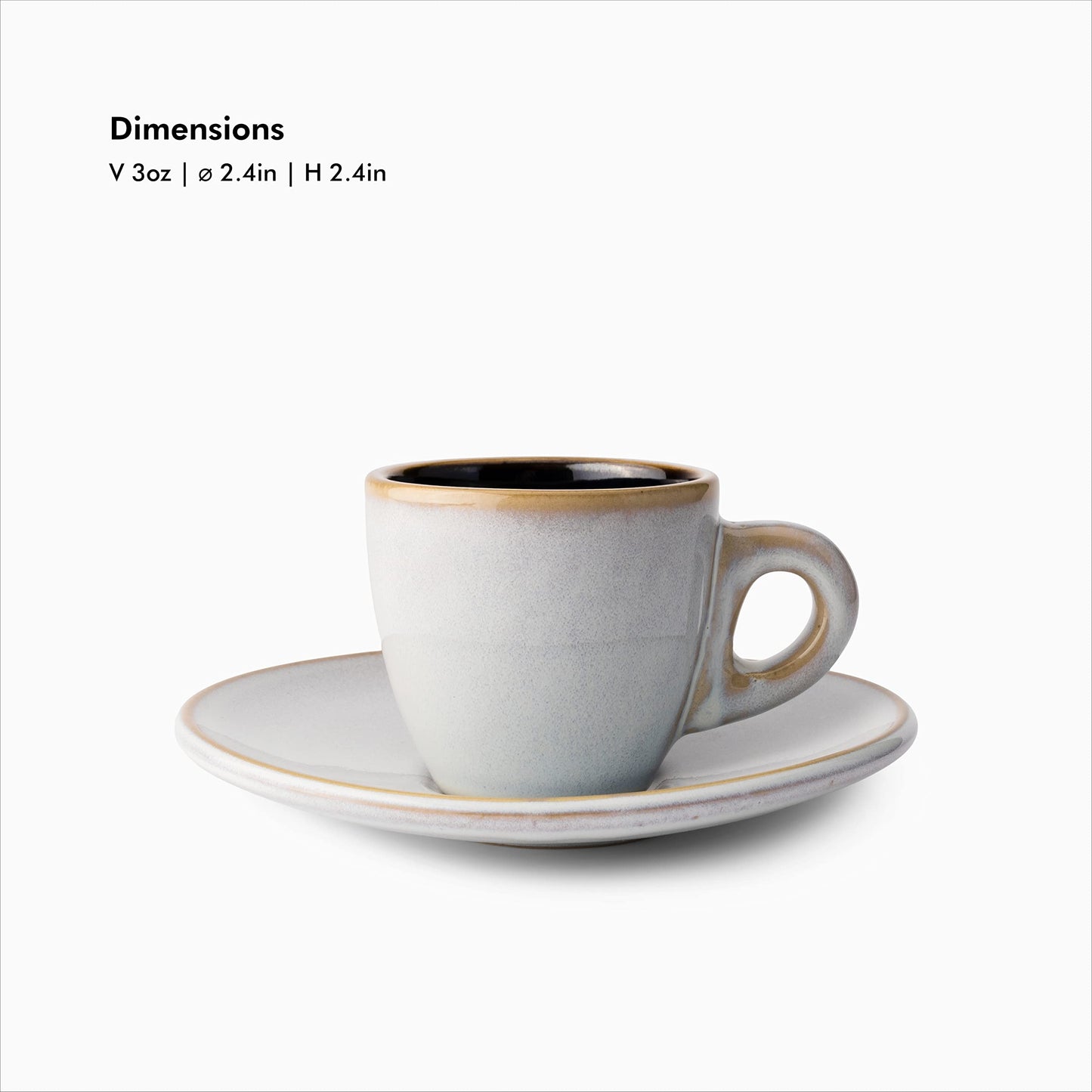 KIVY 3 oz Stoneware Espresso Cups & Saucers (Set of 4) – Blue