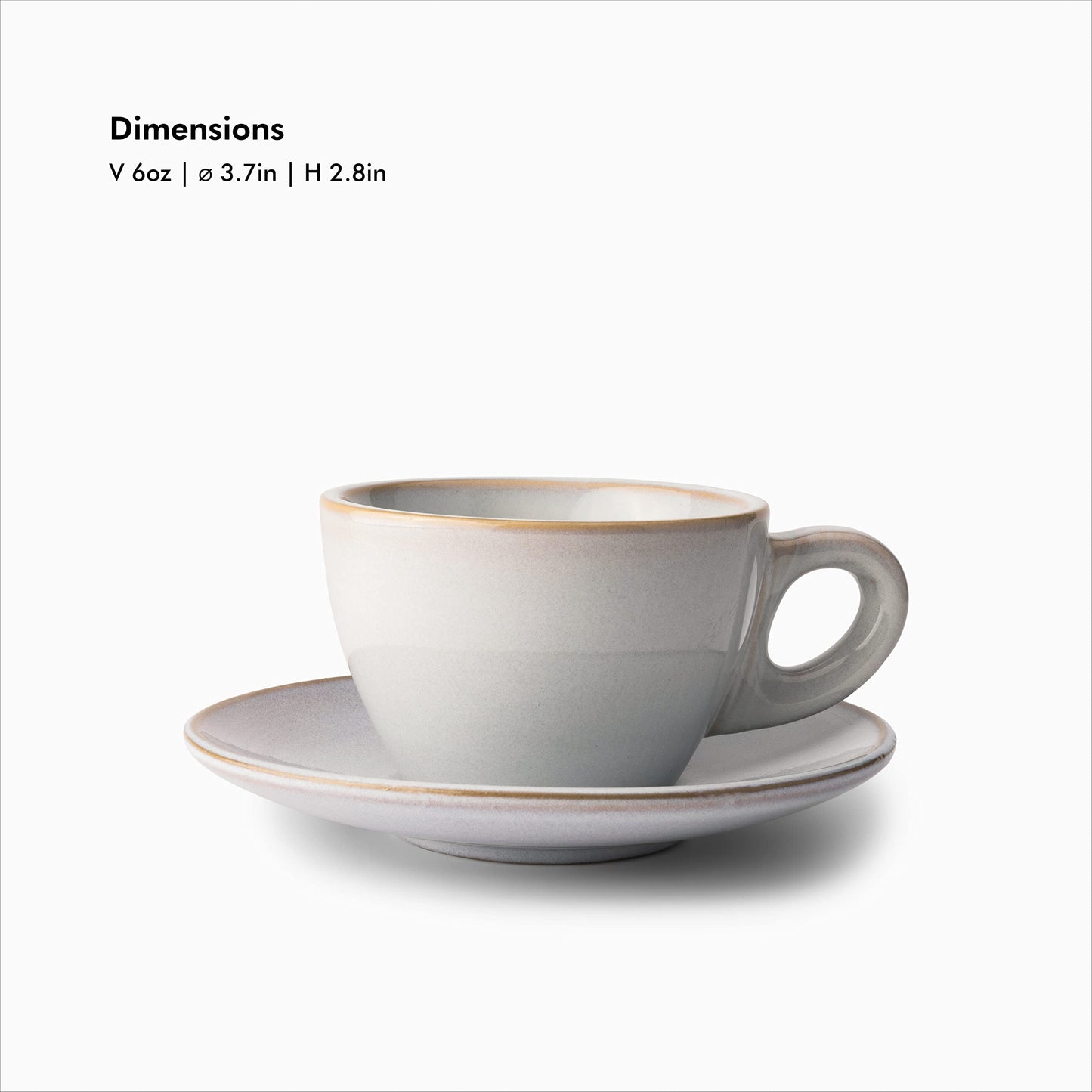 KIVY 3 oz Stoneware Espresso Cups & Saucers (Set of 4) – Blue