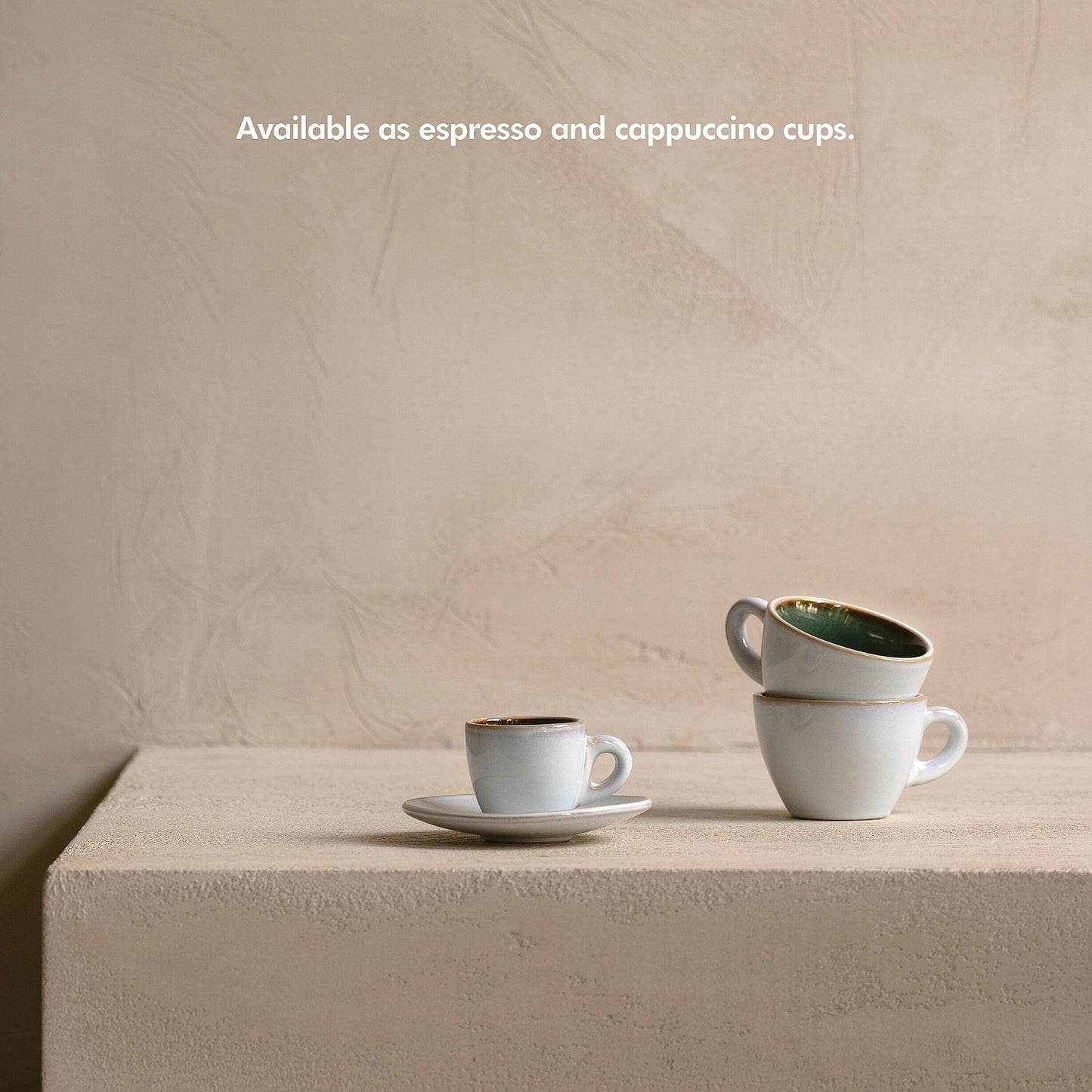 KIVY 3 oz Stoneware Espresso Cups & Saucers (Set of 4) – Blue