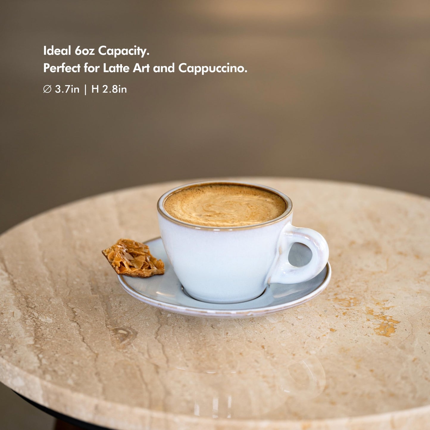 KIVY 3 oz Stoneware Espresso Cups & Saucers (Set of 4) – Blue