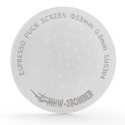 MHW-3BOMBER 58.5mm Espresso Puck Screen Metal Espresso Filter Reusable Coffee Filters for 58mm Portafilter Basket 0.8mm Thickness Titanium Coating Gold FG5587