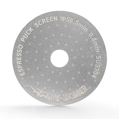 MHW-3BOMBER 58.5mm Espresso Puck Screen Metal Espresso Filter Reusable Coffee Filters for 58mm Portafilter Basket 0.8mm Thickness Titanium Coating Gold FG5587