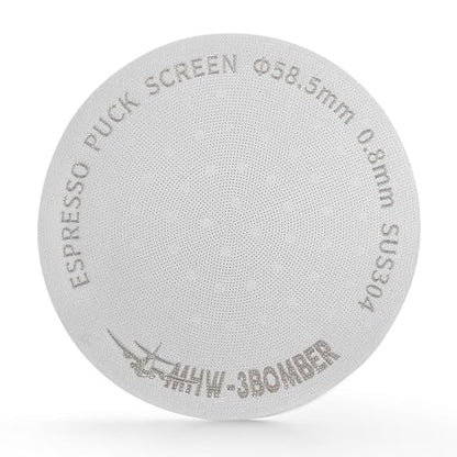 MHW-3BOMBER 58.5mm Espresso Puck Screen Metal Espresso Filter Reusable Coffee Filters for 58mm Portafilter Basket 0.8mm Thickness Titanium Coating Gold FG5587