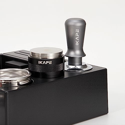 IKAPE 53.3mm Ace Transparent Espresso Coffee Tamper, Spring-loaded Calibrated Tamper with Premium Flat Stainless Steel Base, Coffee Tamper Compatible with 54 Breville Espresso Bottomless Portafilter