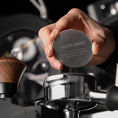 MHW-3BOMBER 58.5mm Espresso Puck Screen Metal Espresso Filter Reusable Coffee Filters for 58mm Portafilter Basket 0.8mm Thickness Titanium Coating Gold FG5587