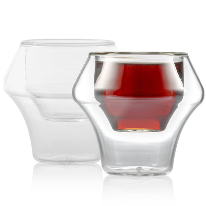 MHW-3BOMBER Espresso Cups Double Wall Glass Coffee Mugs Set of 2 Shot Glass Insulated Coffee Tea Mug Home Barista Coffee Accessories G5058
