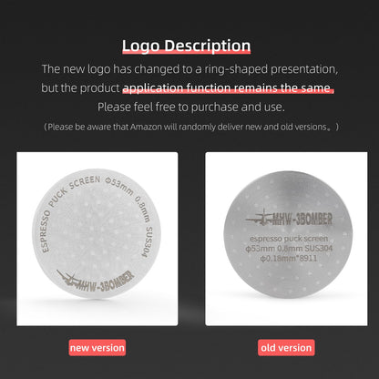 MHW-3BOMBER 58.5mm Espresso Puck Screen Metal Espresso Filter Reusable Coffee Filters for 58mm Portafilter Basket 0.8mm Thickness Titanium Coating Gold FG5587